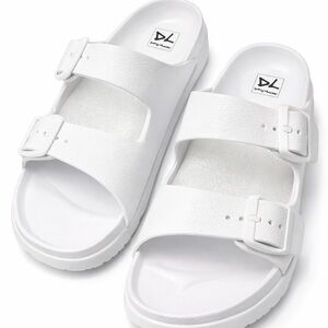 Dirty Laundry White Double-Strap Sandals
